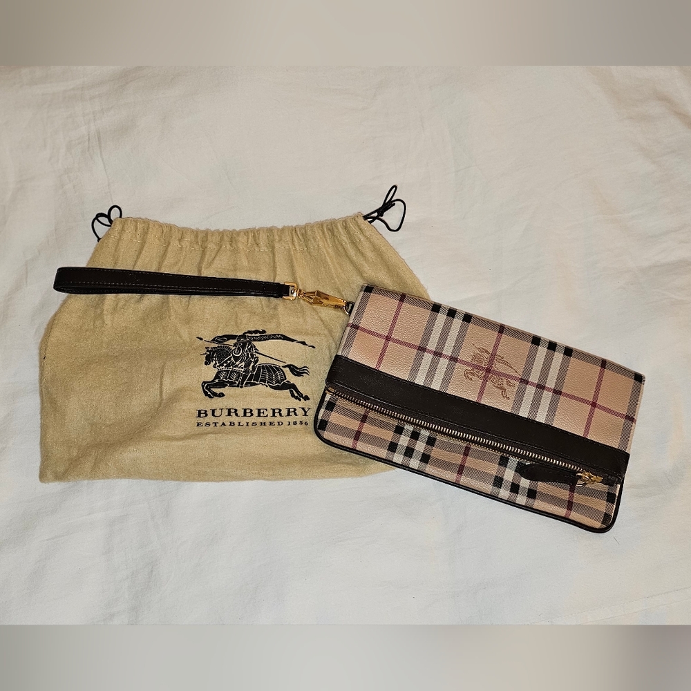 Burberry Haymarket Check Adeline Foldover Clutch